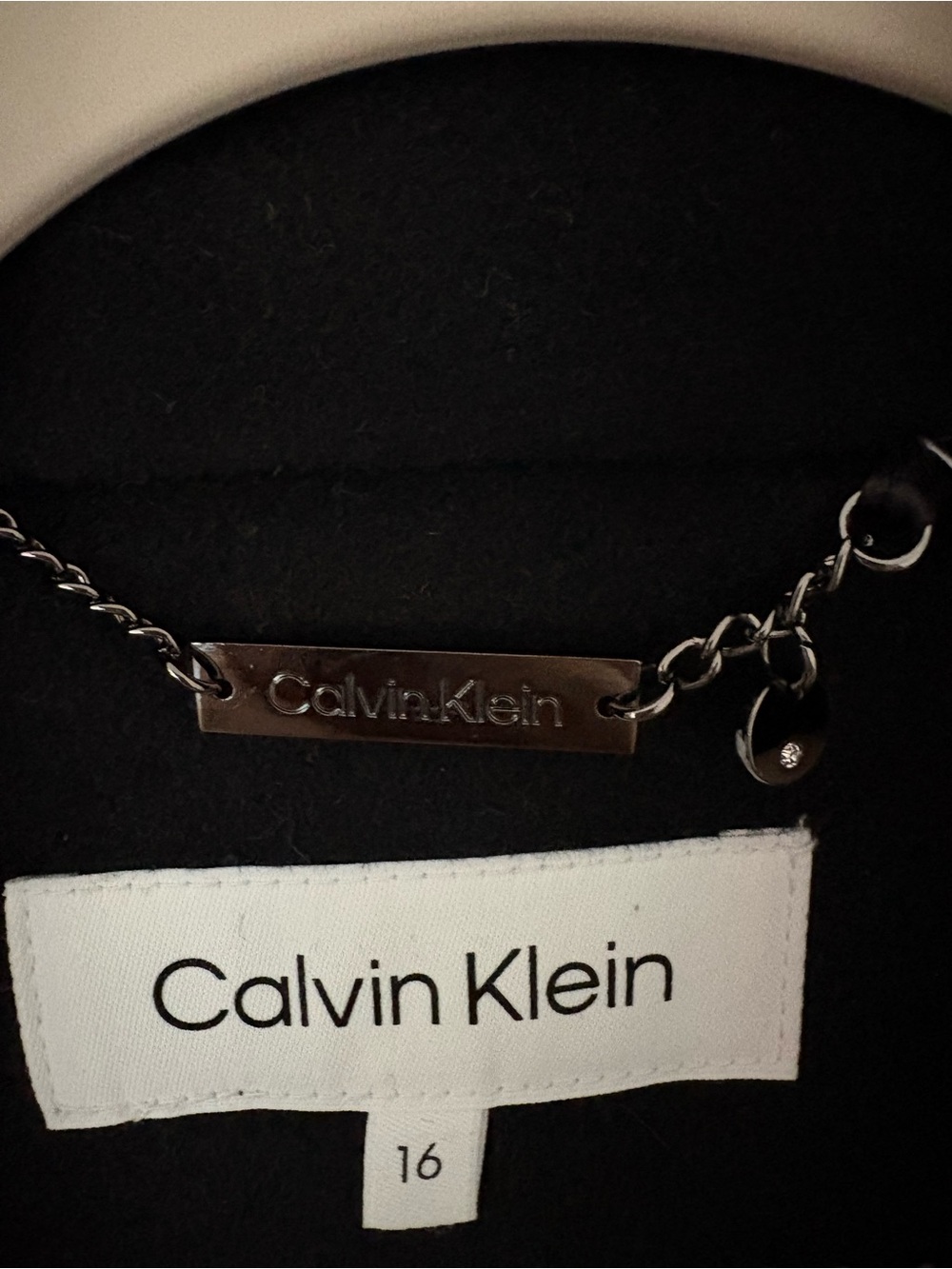 NWT-Calvin Klein Black Wool/Cashmere Single-Breasted Pea Coat - Picture 6 of 11